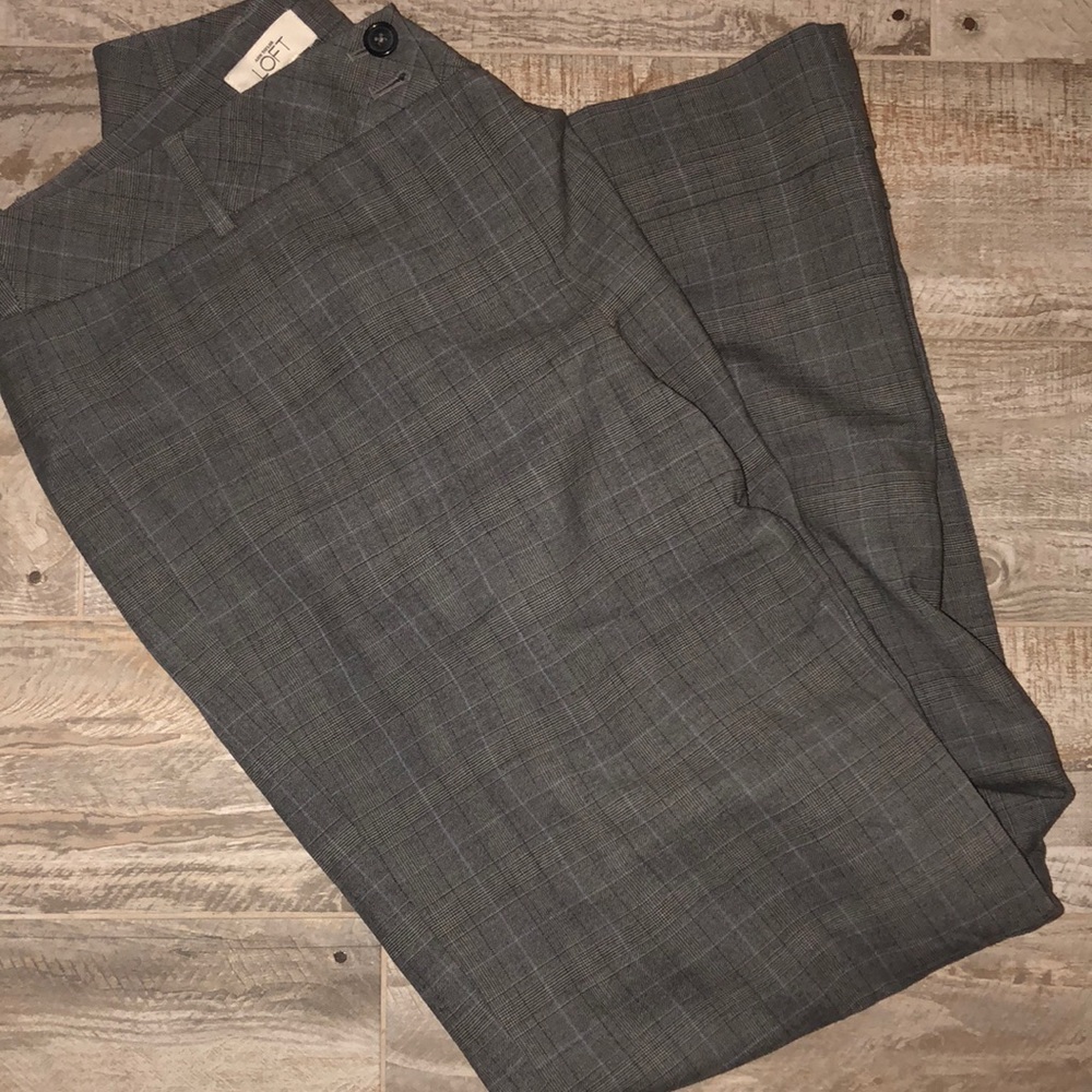 Loft Marisa Plaid Trousers- lined, cuffed bottom